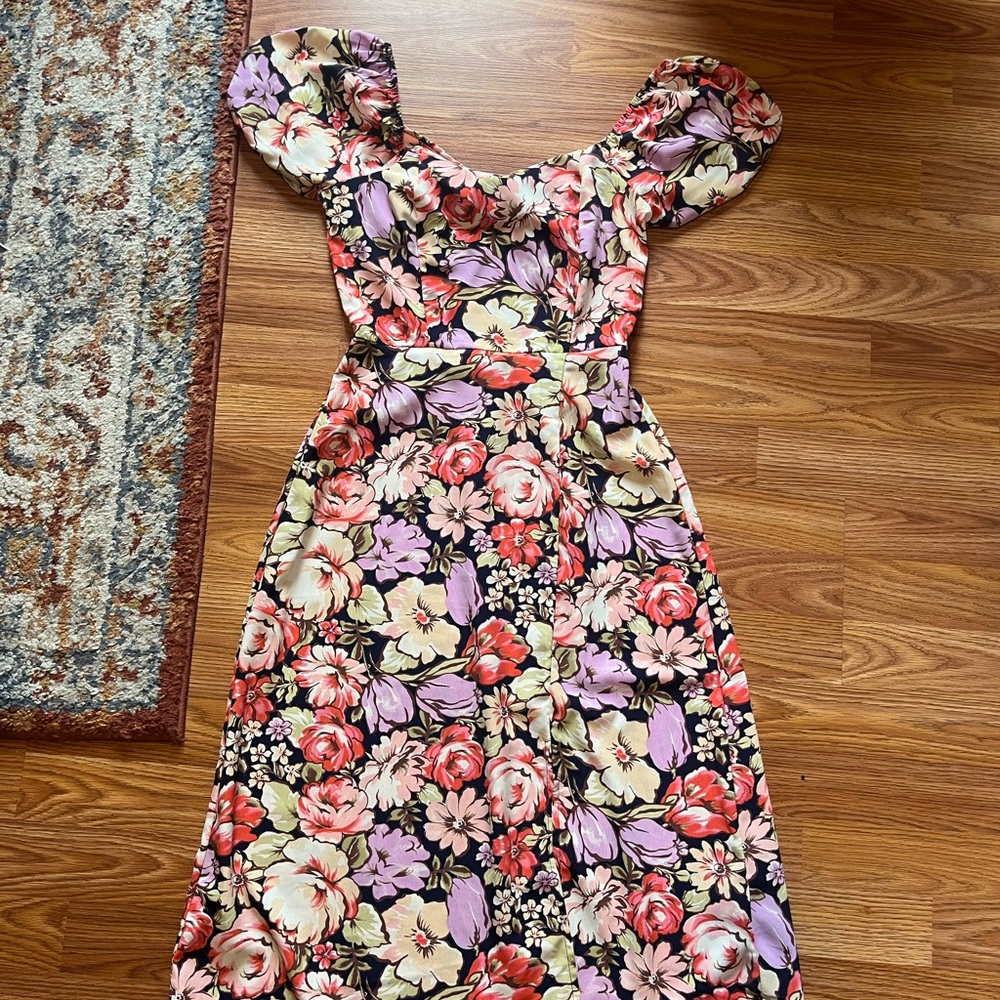Romantic Puff Sleeve Floral Dress
